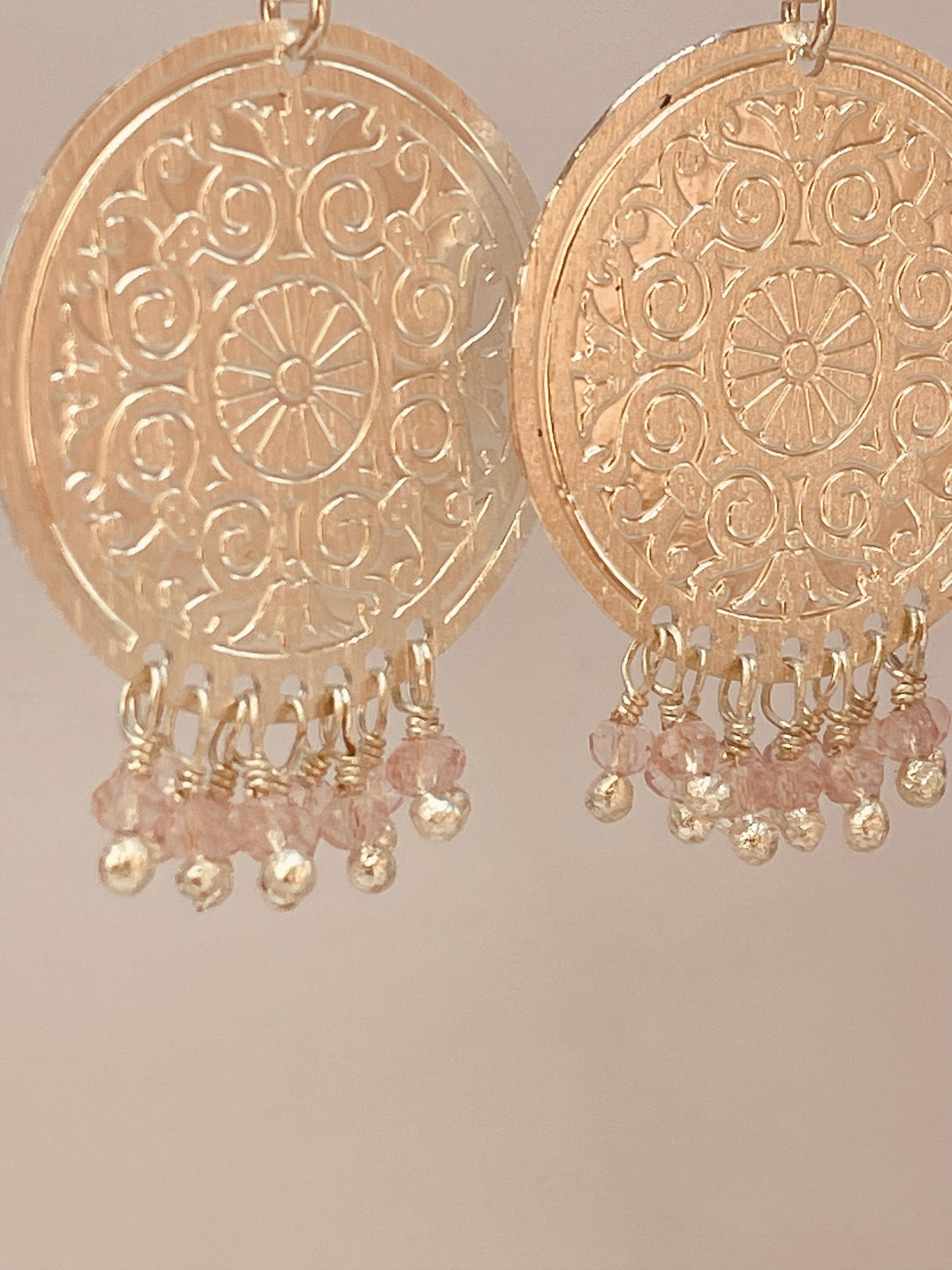 ZP2511 Aro Mándala Cuarzo Rosa Baño Plata