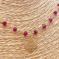 ZO4038 Collar Entorchado Raíz de Rubí 40 cm mas extensor 5 cm Mándala Baño Oro