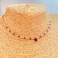 ZP4055 Collar Mini Mostacillas 1.2 mm y Gota Raíz de Rubí 5 mm y 2 mm Largo 40 cm y extensor 5 cm Collar Baño Plata