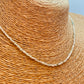 ZP4027 Collar Mostacillas Amazonita Baño Plata