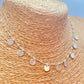 ZP4040 Collar Cadena Bolitas y Chapitas Baño Plata