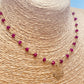 ZO4038 Collar Entorchado Raíz de Rubí 40 cm mas extensor 5 cm Mándala Baño Oro