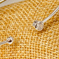 ZP1023 Esclava circón y bolita Baño Plata