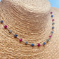 ZP4049 Collar Entorchado Mix de Piedras 40  cm mas extensor Baño Plata