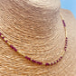 ZO4011 Collar Bolitas Mostacillas Cuarzo Cherry Baño Oro