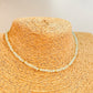 ZO4060 Collar Agua Marina 3 mm y bolitas 2 mm Largo 40 cm y extensor de 5 cm Collar Baño Oro
