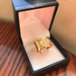 ZAJ5 Anillo Oro Amarillo Canto Riel Pulido Diamantes Engastados