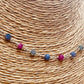 ZP4049 Collar Entorchado Mix de Piedras 40  cm mas extensor Baño Plata
