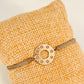 ZP3012 Pulsera Macramé Colores Diferentes Conectores Baño Plata