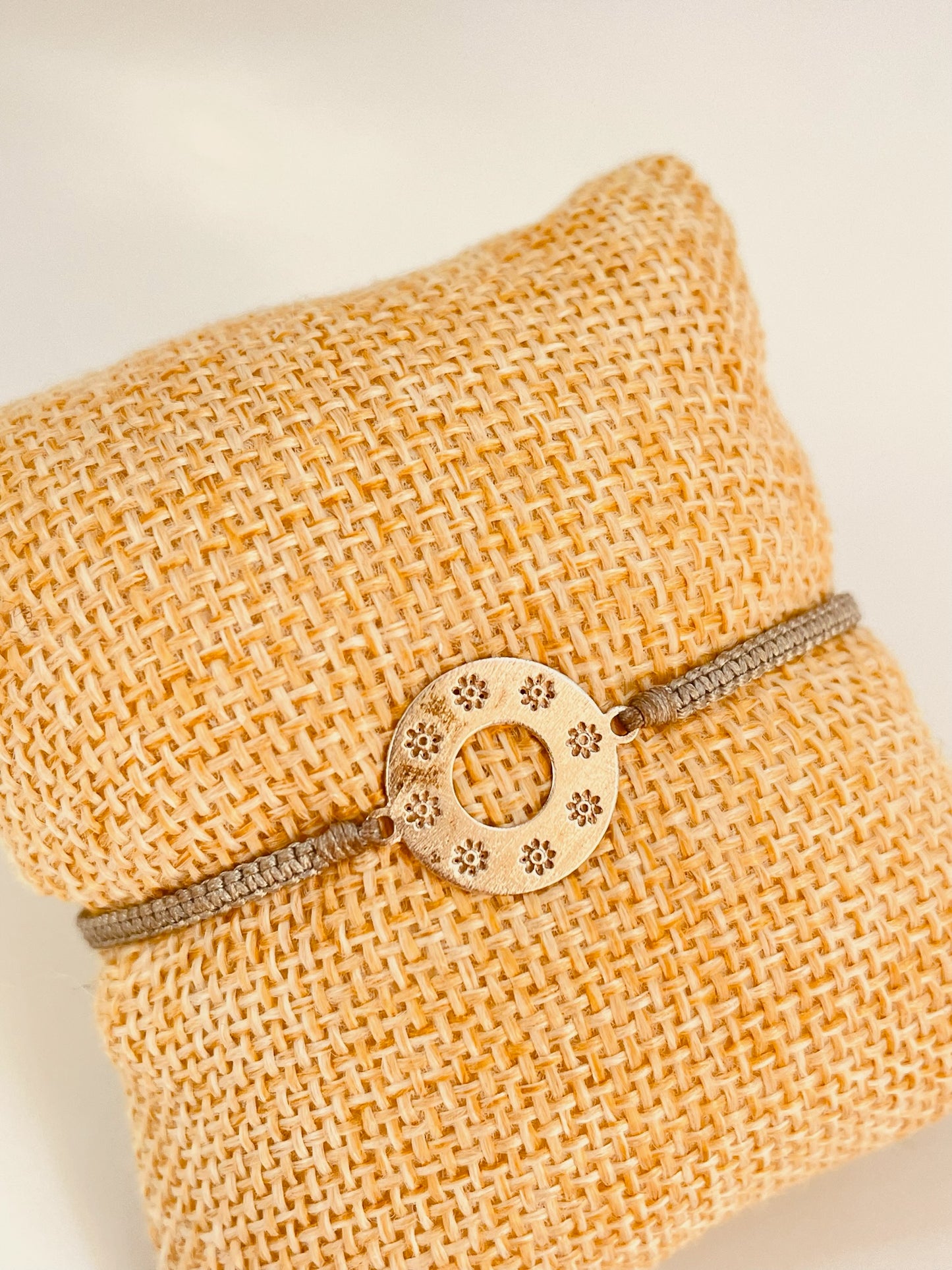 ZP3012 Pulsera Macramé Colores Diferentes Conectores Baño Plata