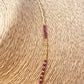 ZO4011 Collar Bolitas Mostacillas Cuarzo Cherry Baño Oro