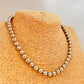 Joyas Bañadas en Oro ZO-4050 Collar Perla Checa Gris Hilado Largo 40 cm más extensor de 5 cm Collar Baño Oro