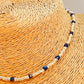 ZP4053 Collar Argollitas 2.5 mm y Lapislázuli 2 mm Largo 40 cm más extensor 5 cm Collar Baño Plata