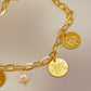 ZO3013 Pulsera Marina y Perla Baño Oro