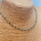 ZO4042 Collar Entorchado Topacio Azul 40 cm mas Extensor Baño Oro