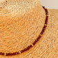 ZO4057 Collar Granate 3 mm y bolitas 2 mm Largo 40 cm y extensor 5 cm Collar Baño Oro