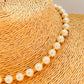 Joyas Bañadas en Oro ZO-4049 Collar Perla Checa 6 mm y tubitos de 3x2 mm Largo 40 cm más extensor 5 cm Collar Baño Oro